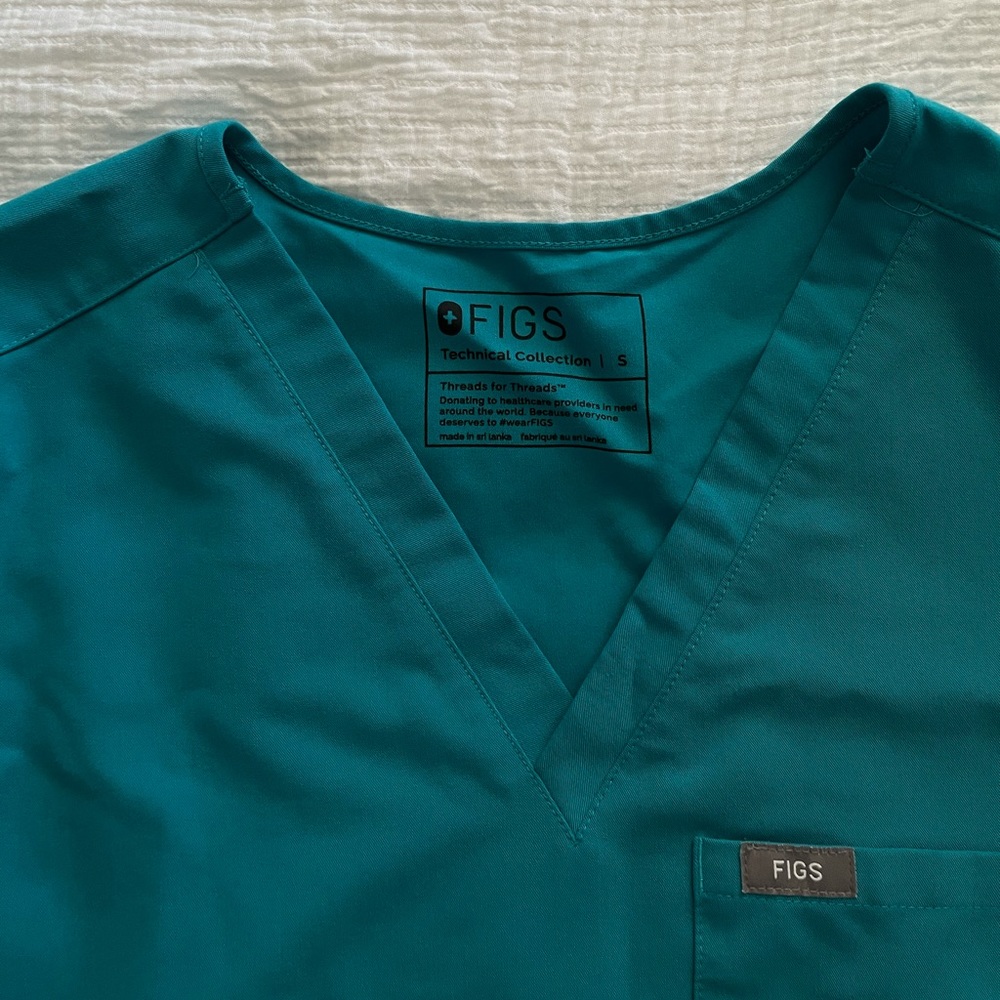 FIGS Teal Catarina Scrub Top